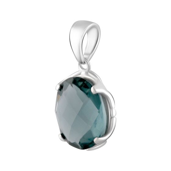 Серебряная подвеска с топазом Лондон Блю 3.9ct