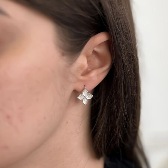 Серебряные серьги с фианитами