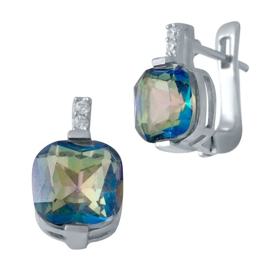 Серебряные серьги с мистик топазом