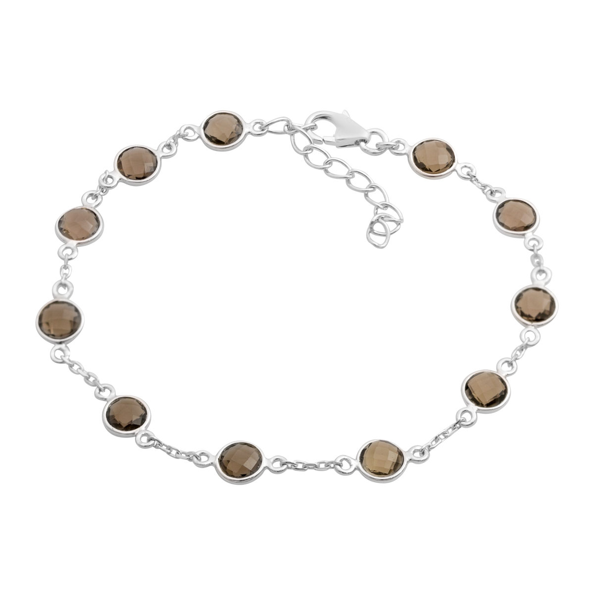 Серебряный браслет с раухтопазом (дымчатым кварцем) 4.588ct