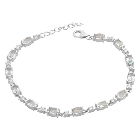 Серебряный браслет с топазом, фианитами