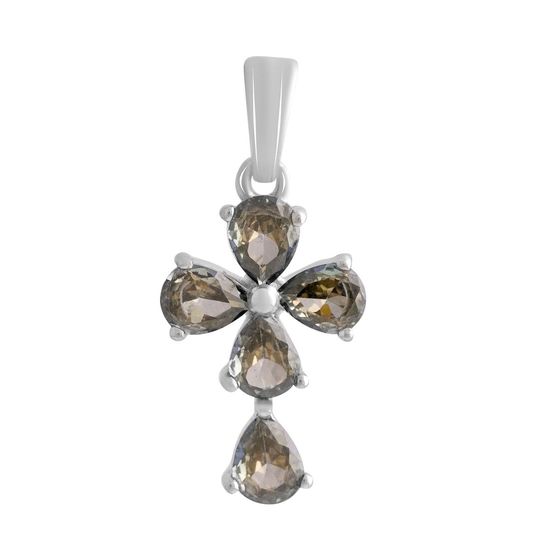 Серебряный крестик с мистик топазом