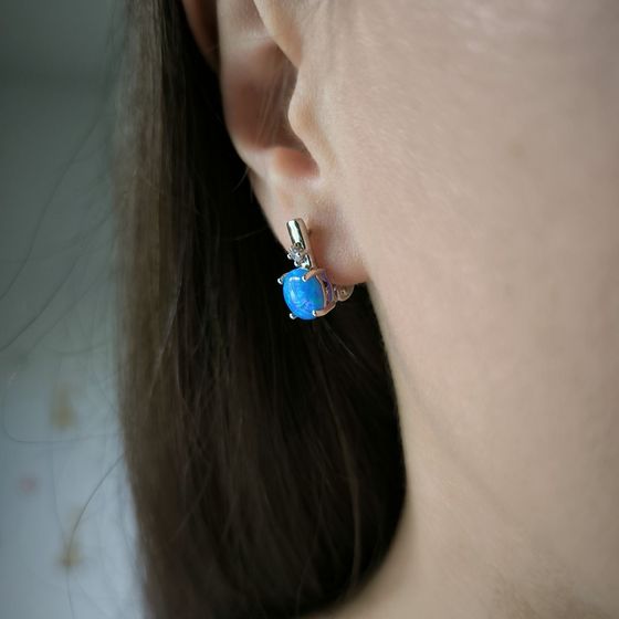 Серебряные серьги с опалом 1.873ct