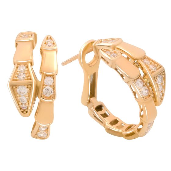 Золотые серьги с фианитами 0.9ct