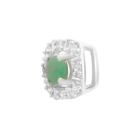 Серебряная подвеска с изумрудом, фианитами