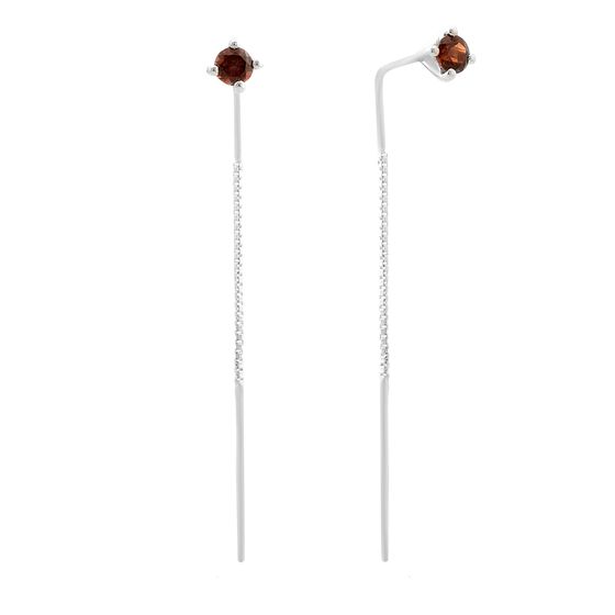 Серебряные серьги с гранатом 0.646ct