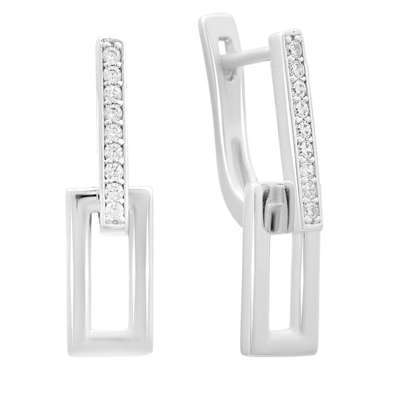 Серебряные серьги с фианитами