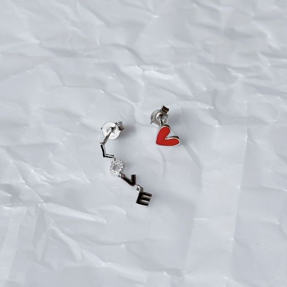 Серебряные серьги с емаллю