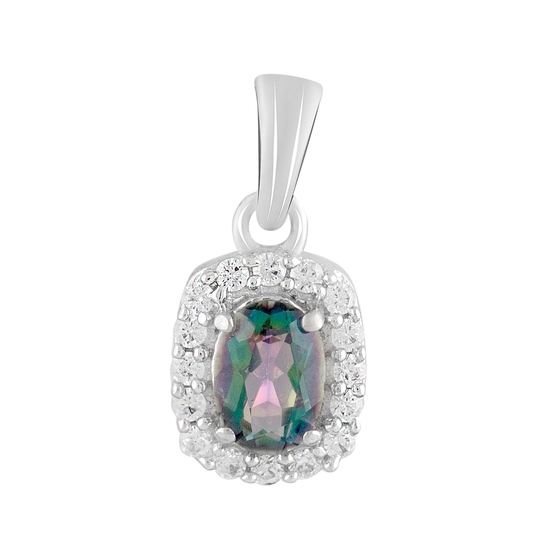 Серебряная подвеска с мистик топазом 0.98ct