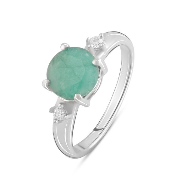 Серебряное кольцо с изумрудом 2.074ct