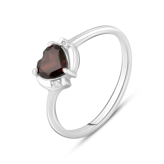 Серебряное кольцо с гранатом 0.918ct, топазом белым