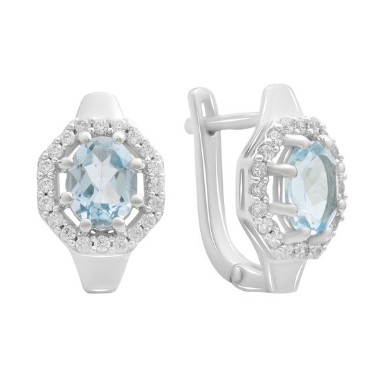 Серебряные серьги с топазом 3.86ct