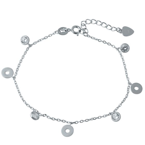 Серебряный браслет с фианитами