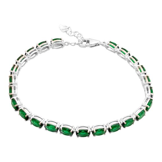 Серебряный браслет с изумрудом nano