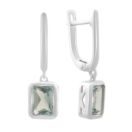 Серебряные серьги с топазом 3.65ct