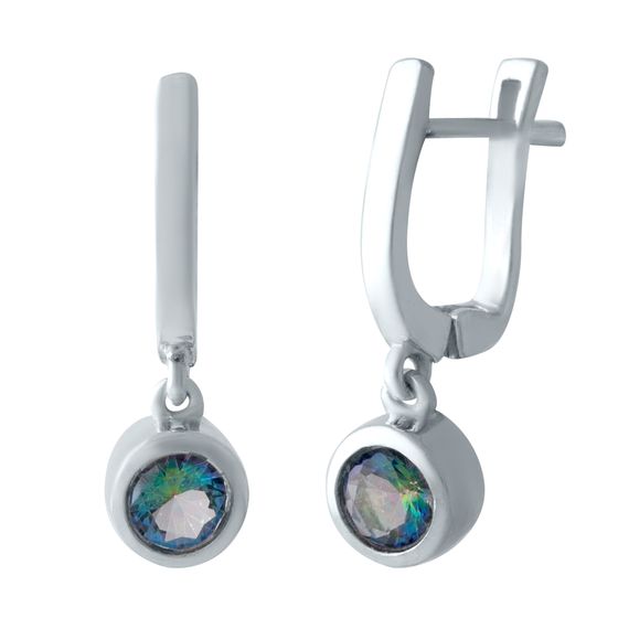 Серебряные серьги с мистик топазом
