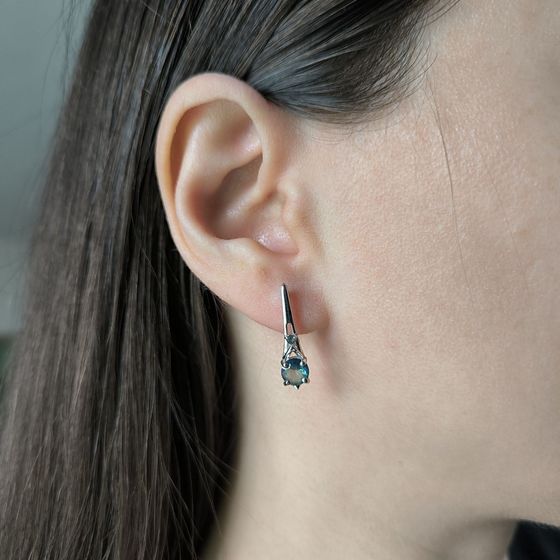 Серебряные серьги с мистик топазом 1.225ct