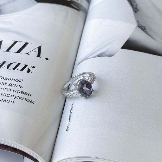 Серебряное кольцо с александритом 3.577ct