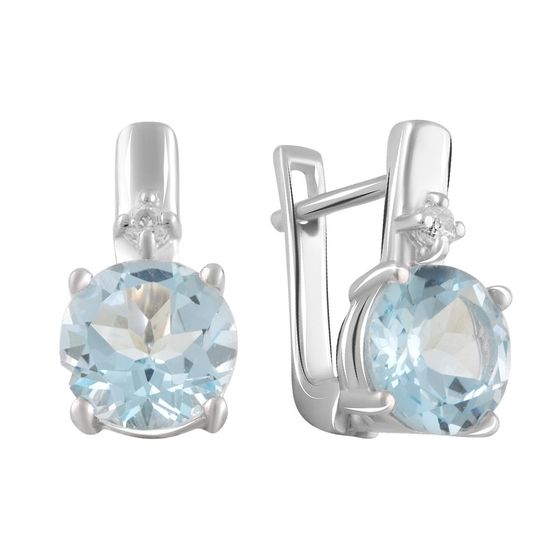 Серебряные серьги с топазом 4.323ct