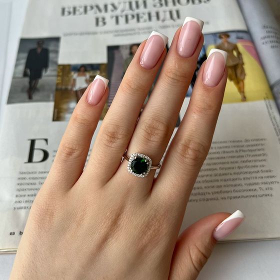 Серебряное кольцо с изумрудом nano 1.875ct
