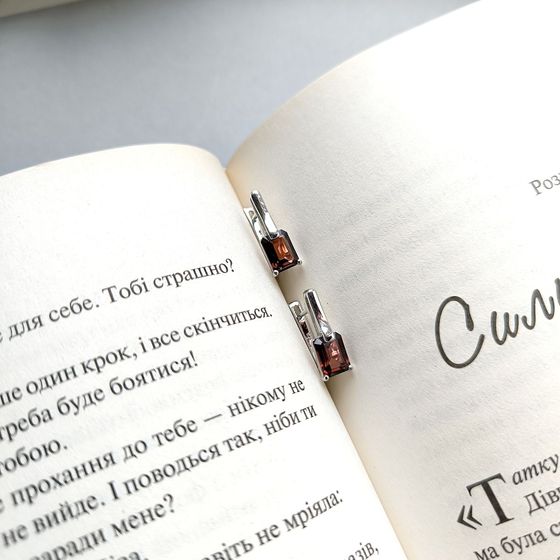 Серебряные серьги с гранатом 3.49ct