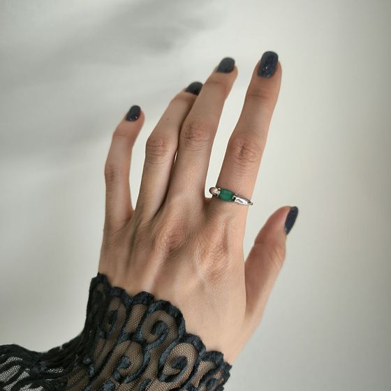 Серебряное кольцо с изумрудом 0.808ct
