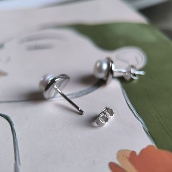 Серебряные серьги с жемчугом