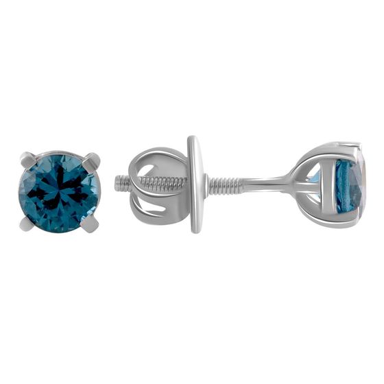 Серебряные серьги с топазом Лондон Блю 0.695ct