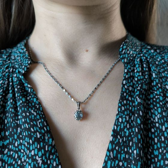 Серебряная подвеска с топазом Лондон Блю 0.917ct