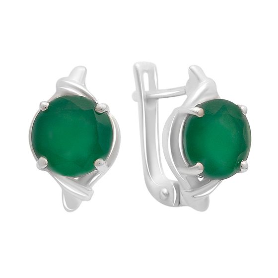 Серебряные серьги с агатом