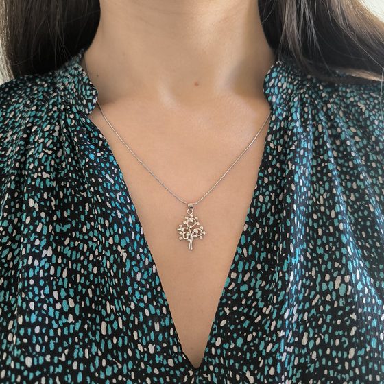 Серебряная подвеска с фианитами