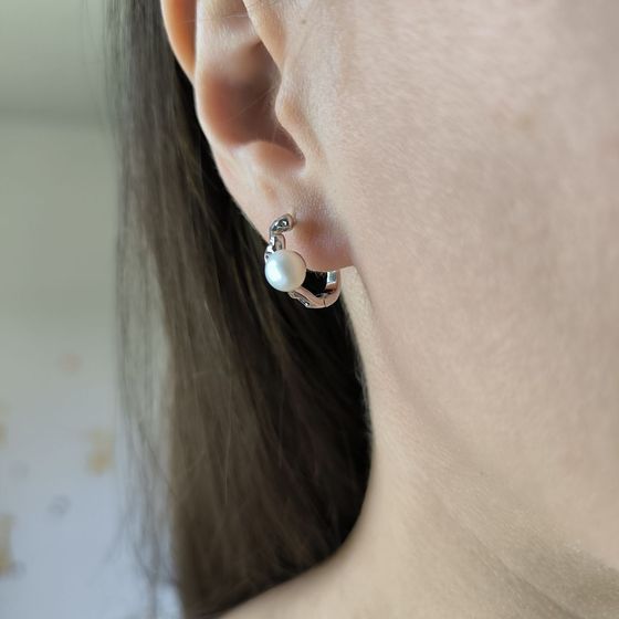 Серебряные серьги с жемчугом