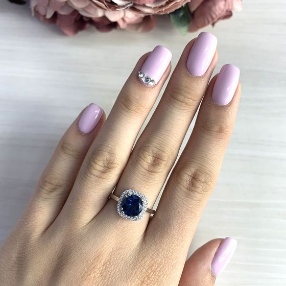 Серебряное кольцо с топазом Лондон Блю 1.816ct