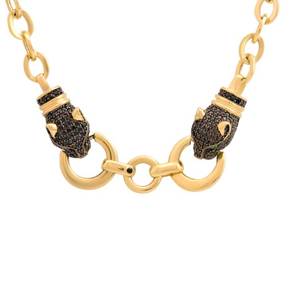 Золотое колье с фианитами 1.4ct