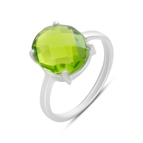 Серебряное кольцо с хризолітом