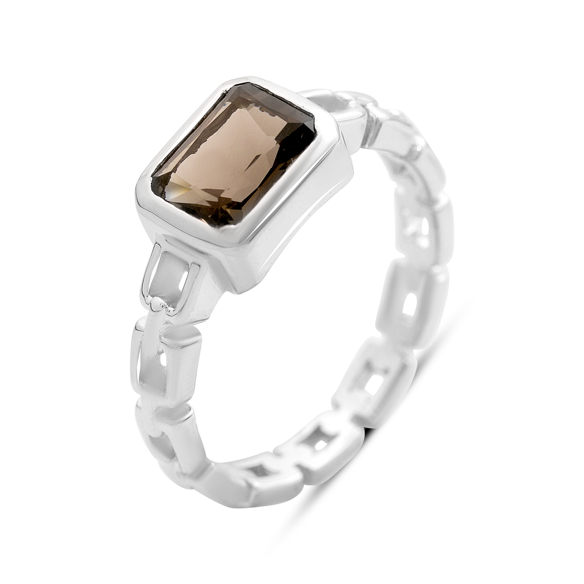 Серебряное кольцо с раухтопазом (дымчатым кварцем) 1.4ct