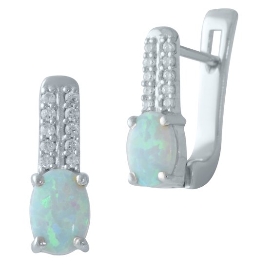 Серебряные серьги с опалом 0.875ct