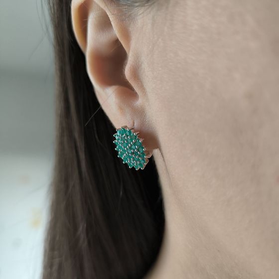 Серебряные серьги с агатом 1.86ct