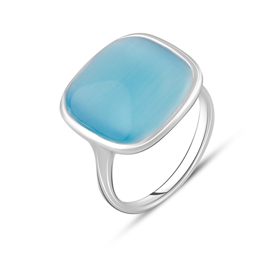 Серебряное кольцо с кошачьим глазом 10.24ct