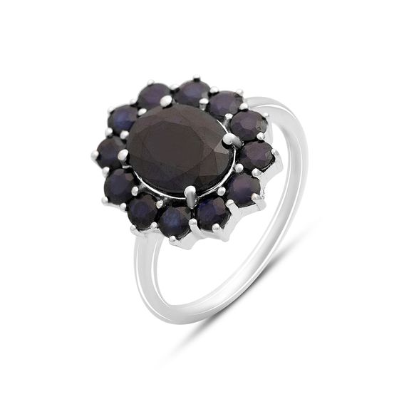 Серебряное кольцо с сапфиром 5.379ct
