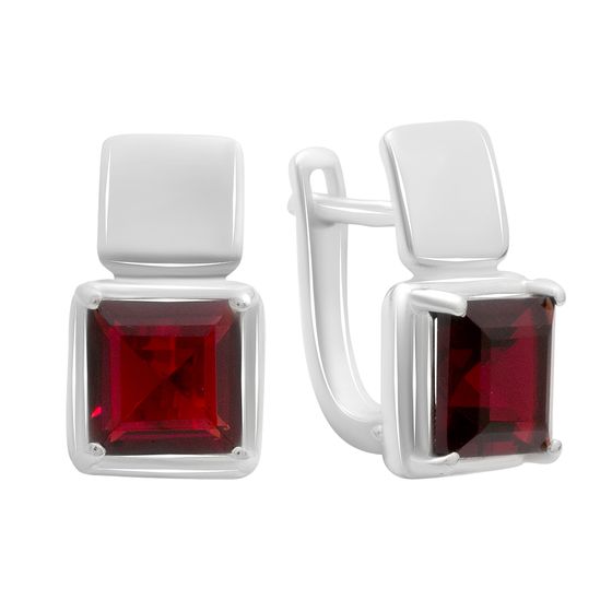 Серебряные серьги с гранатом nano 4.117ct