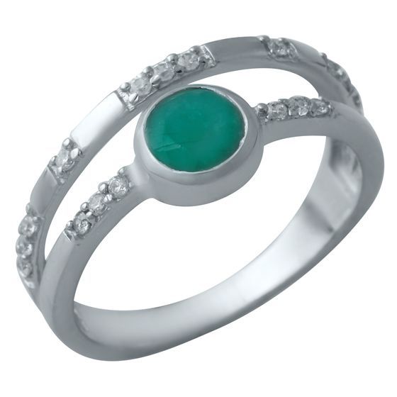 Серебряное кольцо с изумрудом 0.48ct