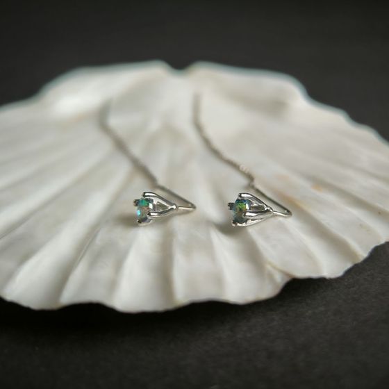 Серебряные серьги с мистик топазом 0.49ct