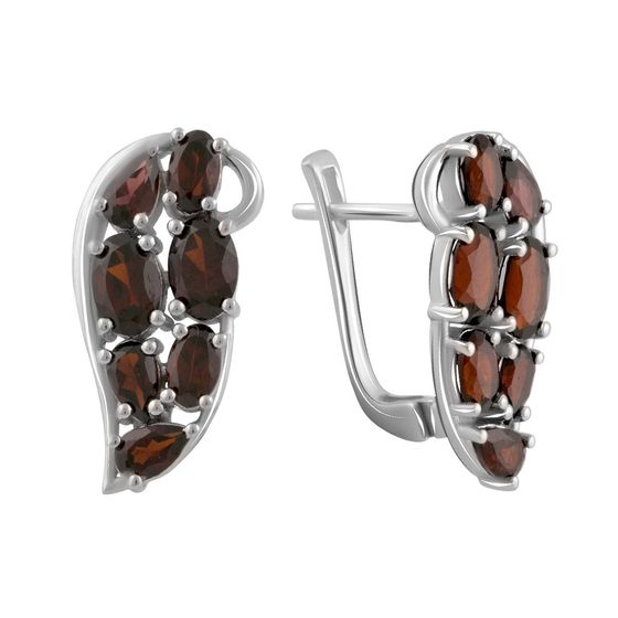 Серебряные серьги с гранатом 2.35ct