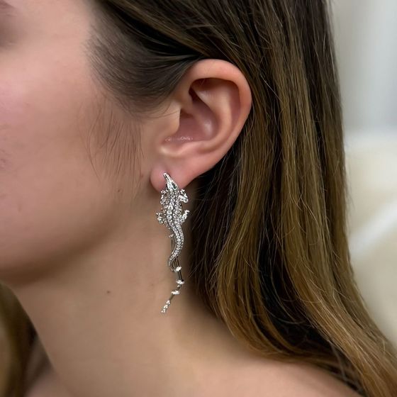 Серебряные серьги с фианитами