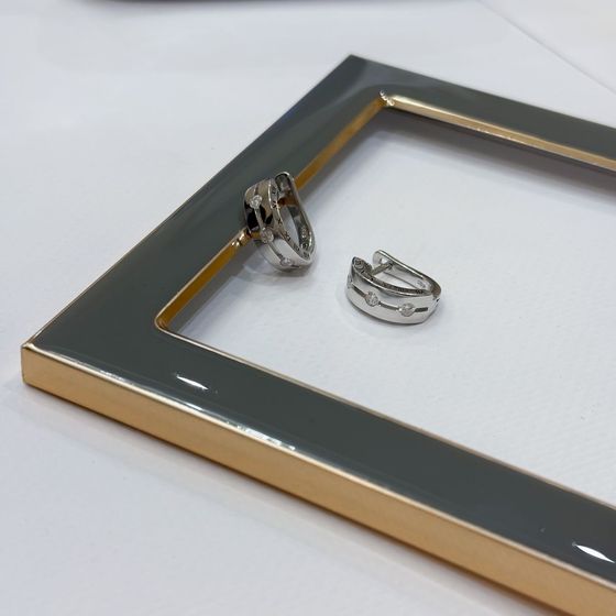 Серебряные серьги с фианитами