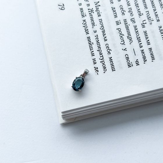 Серебряная подвеска с топазом Лондон Блю 0.815ct