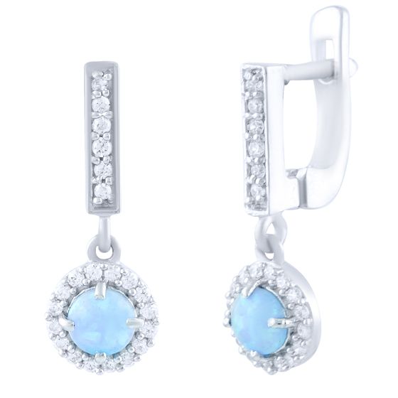 Серебряные серьги с опалом 0.98ct