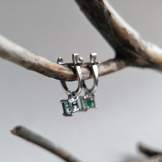 Серебряные серьги с агатом 1.167ct