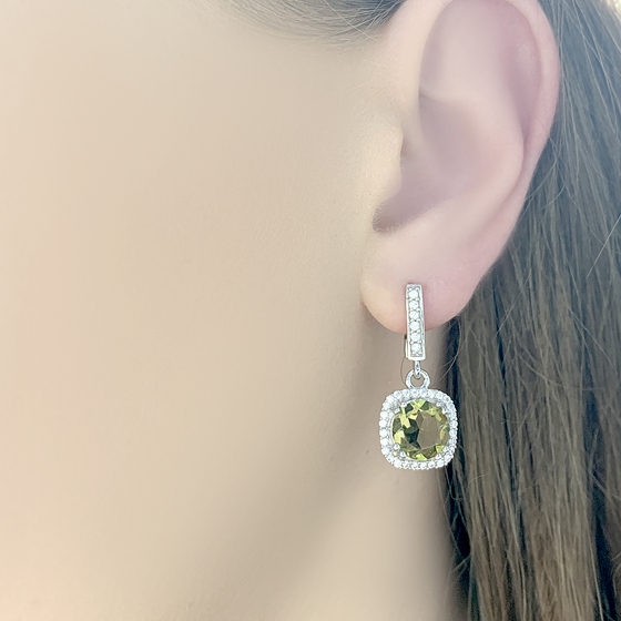 Серебряные серьги с султанитом 4.5ct